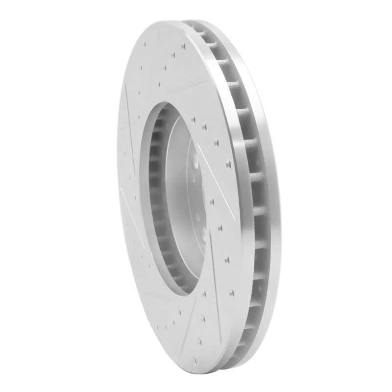 Lexus IS300 Brake Rotor (1) - Front Right - R1 Concepts - Drilled & Slotted - Silver - `92-`10